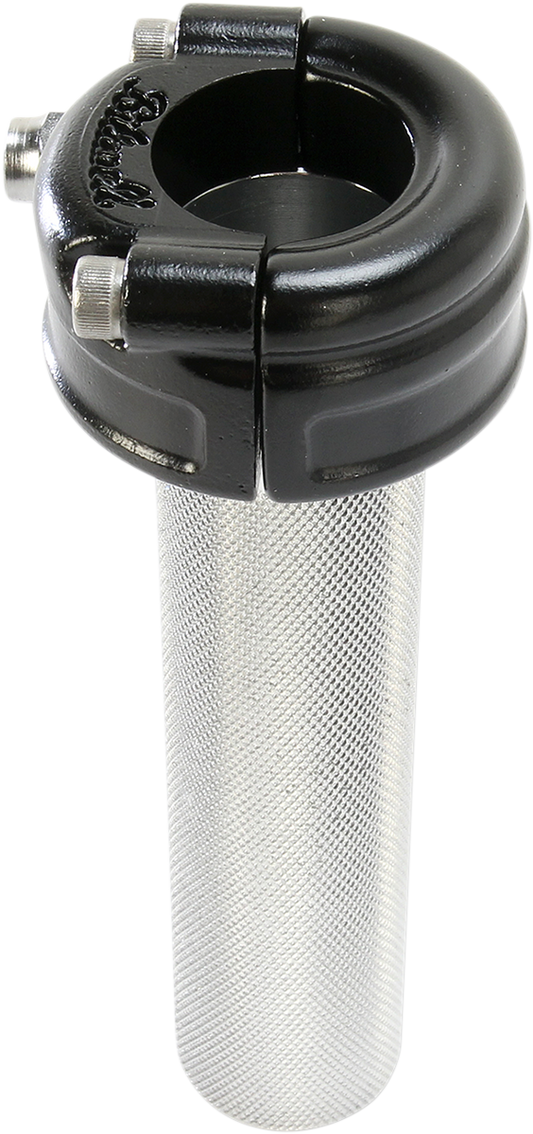 BILTWELL 1" Whiskey Throttle Assembly - Single Cable - Black 6601-201-01