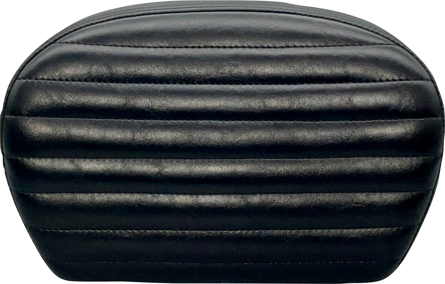LE PERA Sissy Bar Pad - Large - Pleated - Shiny Black L-SBP01PT-SH