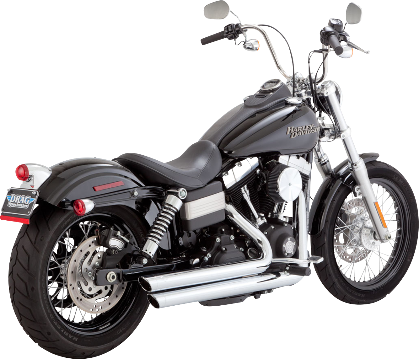 VANCE & HINES Big Shots Staggered Exhaust System - Chrome 17338