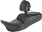 SADDLEMEN RoadSofa™ Seat - With Backrest - Black w/ Black Stitching - FL '09-'24 808-07B-187TBR