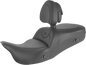 SADDLEMEN Heated RoadSofa™ Seat - With Backrest - Black w/ Black Stitching - FL' 09-'24 808-07B-187TBRH