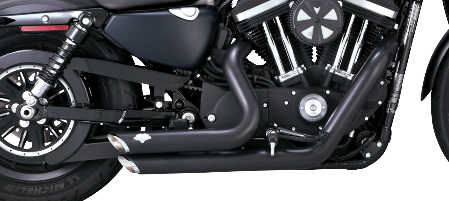 VANCE & HINES Shortshots Staggered Exhaust System - Black 47329
