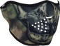 ZAN HEADGEAR Neoprene Half Mask - Woodland Camo Tie Dye Skull (Part #WNFM611H)
