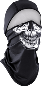 ZAN HEADGEAR SportFlex® Convertible Balaclava WB4L002 - Versatile All-in-One Head and Face Cover in Black/White Skull