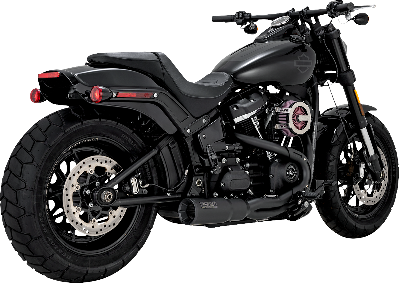 VANCE & HINES 2-into-1 Hi-Output Short Exhaust System - Stainless Steel - Black 47331