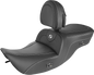 SADDLEMEN Heated Roadsofa™ Seat - Carbon Fiber - w/ Backrest 897-06-185BRHC