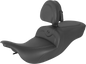 SADDLEMEN RoadSofa™ Seat - with Backrest - Black w/ Black Stitching - FLH/FLT '97-'07 897-07-187BR