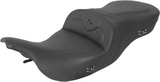 SADDLEMEN Heated RoadSofa™ Seat - Without Backrest - Black W/Black Stitching 897-07-187HCT
