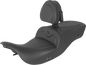 SADDLEMEN Heated RoadSofa™ Seat - With Backrest - Black W/Black Stitching 897-07-187BRHCT
