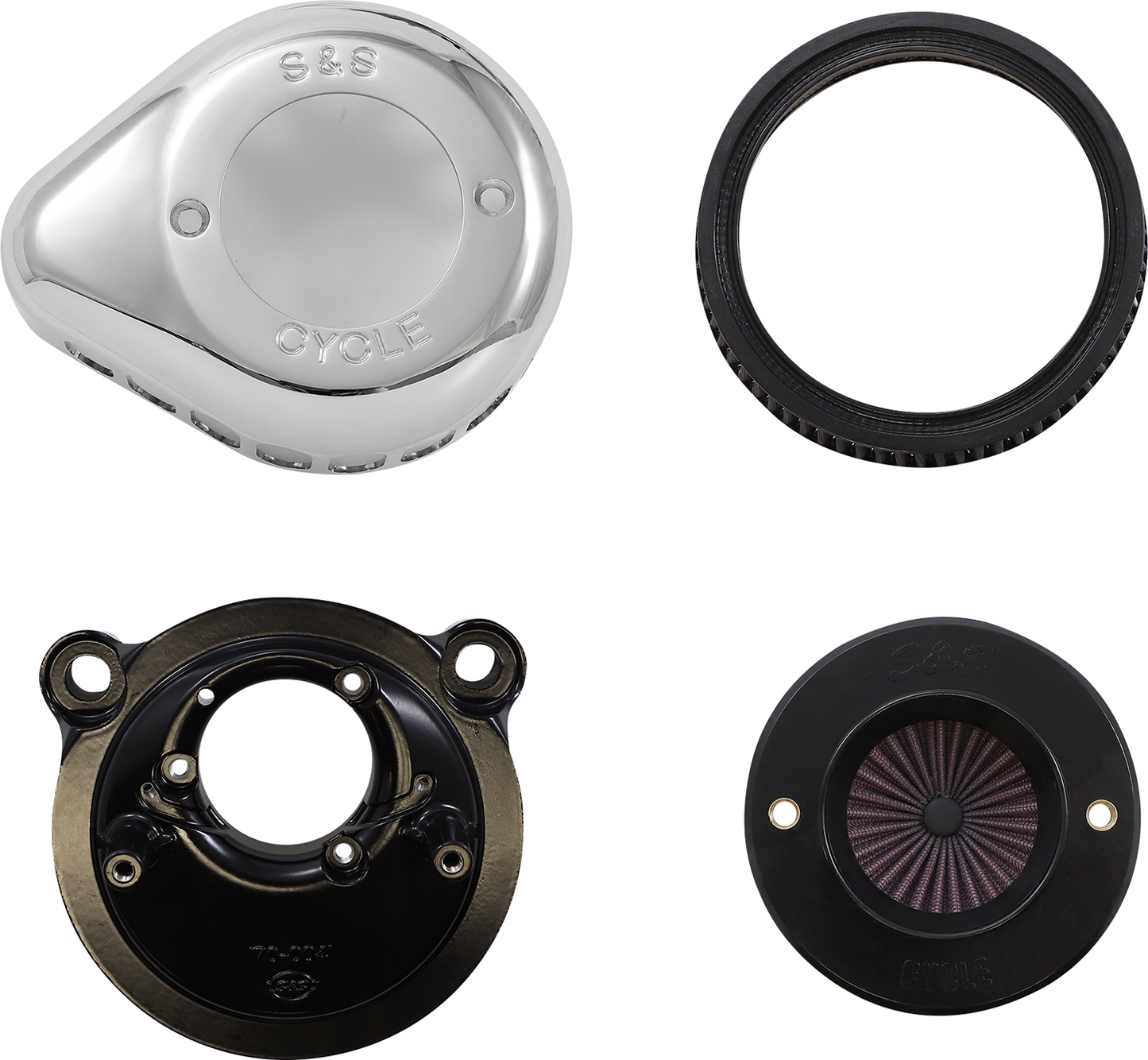 S&S CYCLE Air Stinger Stealth Air Cleaner Kit - Chrome 170-0725A