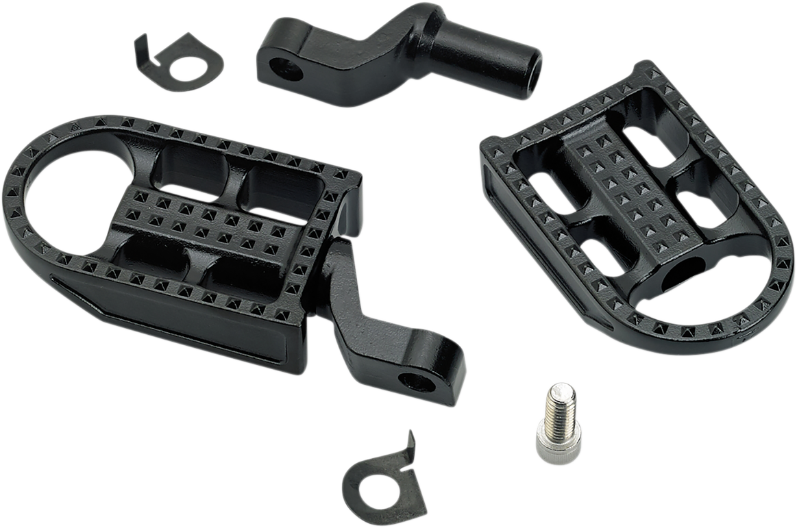 BILTWELL Mushman Foot Pegs - Step - Black Electroplated 7002-201-02