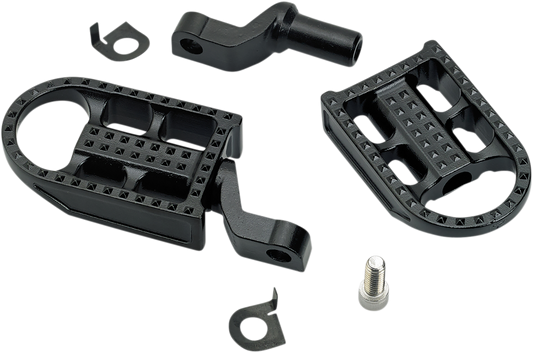 BILTWELL Mushman Foot Pegs - Step - Black Electroplated 7002-201-02