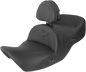 SADDLEMEN RoadSofa™ Seat - with Backrest - Black w/ Black Stitching - Heated - GL1800 '01-'10 H01-07-187BRHCT