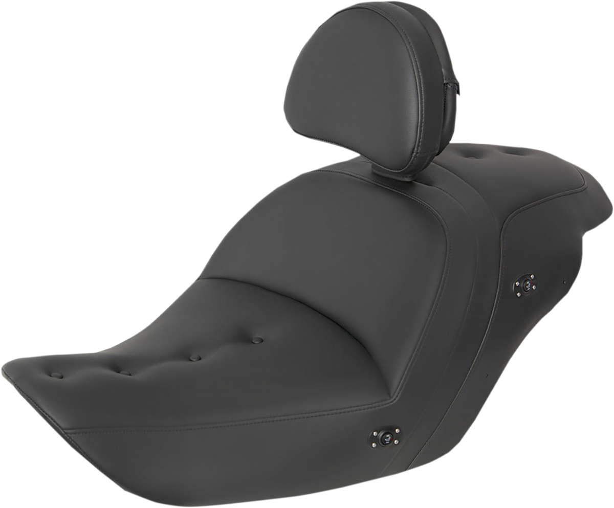 SADDLEMEN Heated Roadsofa™ Pillow Top Seat - With Backrest - Black H23-20-181BRHCT