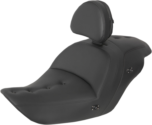 SADDLEMEN Heated Roadsofa™ Pillow Top Seat - With Backrest - Black H23-20-181BRHCT