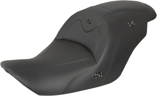 SADDLEMEN Seat - RoadSofa™ - without Backrest - Black w/ Black Stitching - Heated - GL1800 '14-'17 H23-20-187HCT