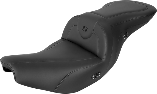 SADDLEMEN RoadSofa™ Seat - Without Backrest - Black w/ Black Stitching - Heated - Indian '14-'24 I14-07-187HCT