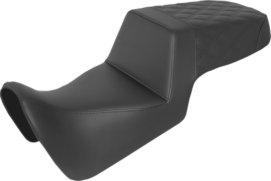 SADDLEMEN Step-Up Seat - Front Smooth/Rear Lattice Stitch - Black - Pan America '21-'24 821-34-173