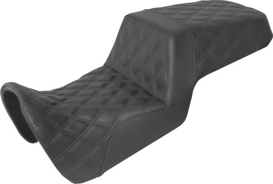 SADDLEMEN Step-Up Seat - Full Lattice Stitch - Black - Pan America '21-'24 821-34-175