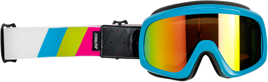 BILTWELL Overland 2.0 Goggle - Tri-Stripe - Cyan/Jet Boat - Bronze Lens 2111-0944-003