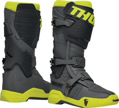 THOR Radial Boots - Gray/Fluorescent Yellow - US 12 / EU 47 3410-2750