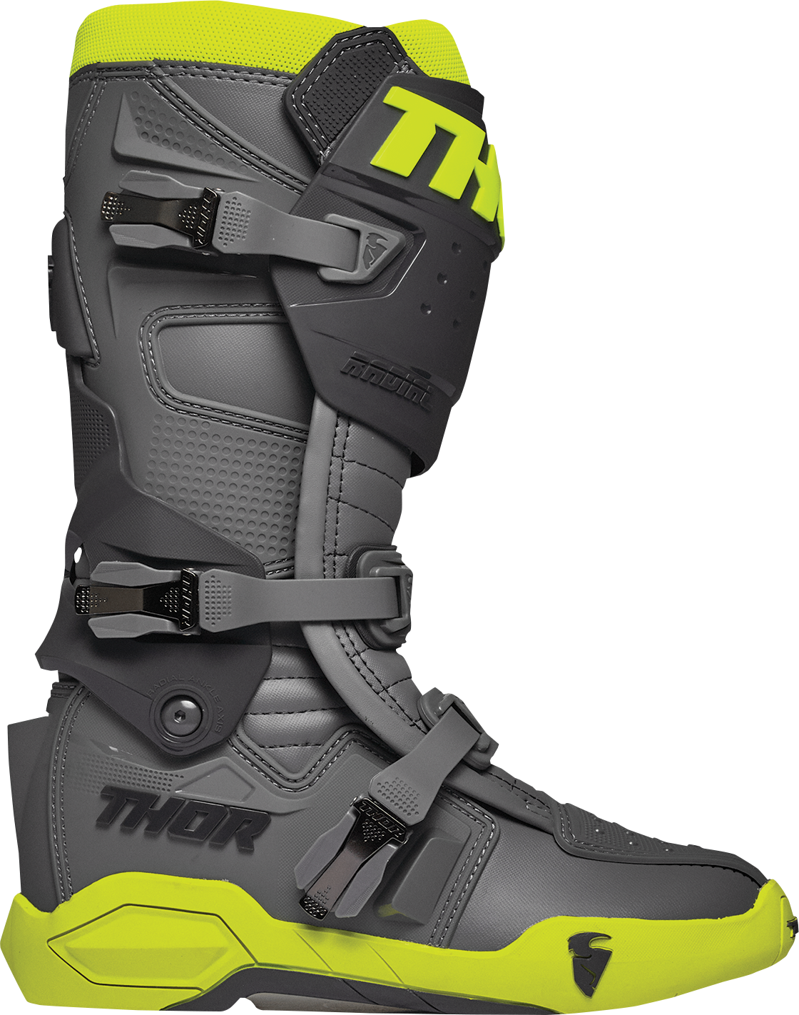 THOR Radial Boots - Gray/Fluorescent Yellow - US 12 / EU 47 3410-2750