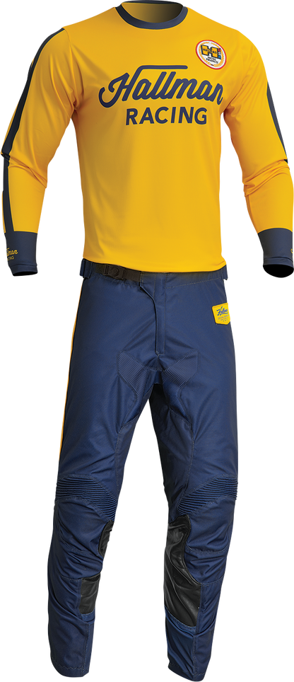 THOR Hallman Differ Roosted Jersey - Lemon/Navy - Small 2910-7121
