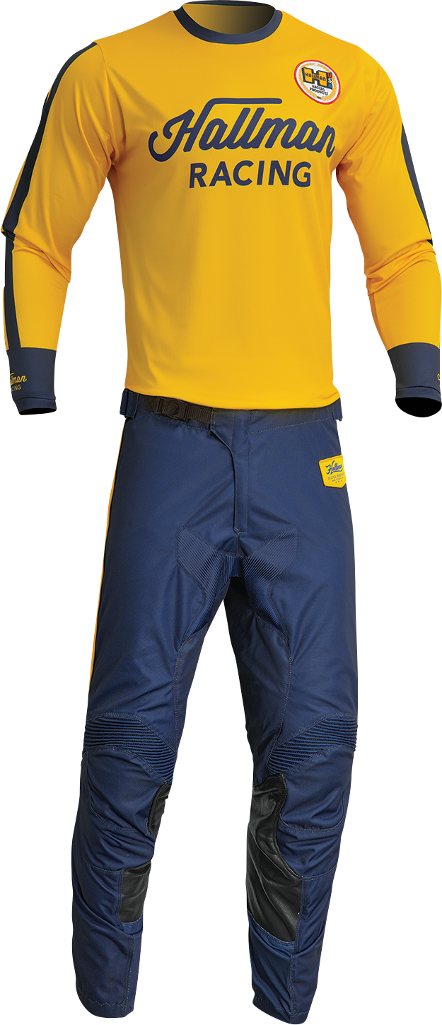 THOR Hallman Differ Roosted Jersey - Lemon/Navy - XL 2910-7124