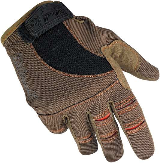 BILTWELL Moto Gloves - Brown/Orange - Small 1501-0206-002