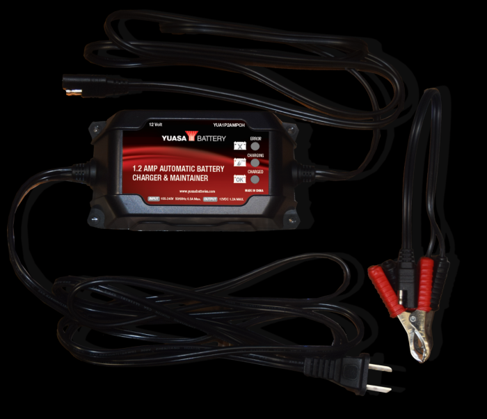 Yuasa 1.2 Amp Battery Charger YUA1P2AMPCH for Efficient Power Maintenance