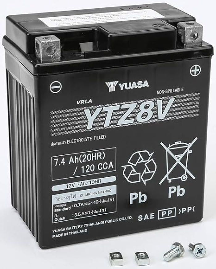 Yuasa YUAM728ZV YTZ8V Factory Activated Maintenance-Free 12 Volt Battery