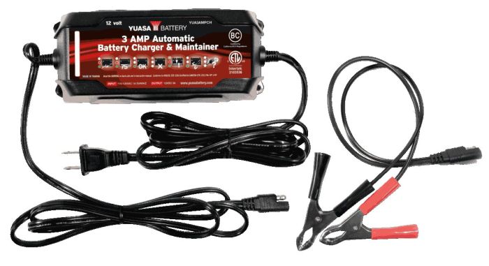 Yuasa 3 Amp Charger & Maintainer for 12V Batteries - Part Number YUA3AMPCH