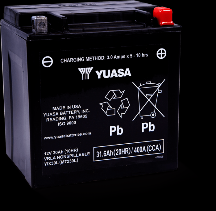 Yuasa YIX30L-PW Factory Activated Maintenance-Free 12 Volt Battery