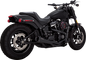 VANCE & HINES 2-into-1 Upsweep Exhaust System - Black - Stainless Steel 47323