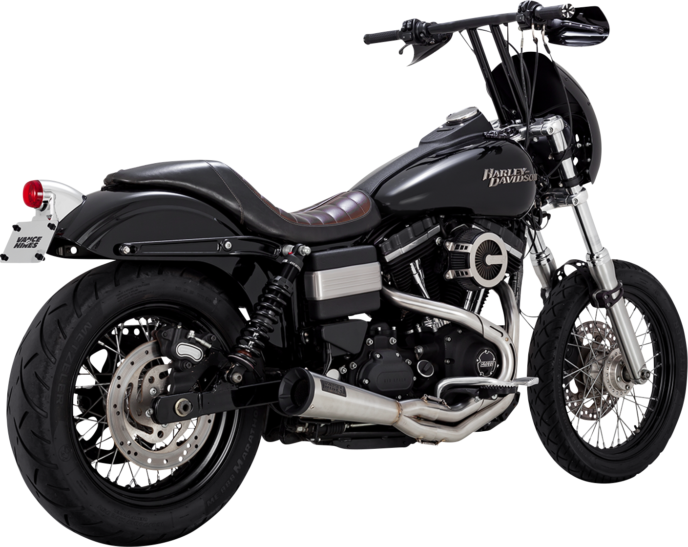 VANCE & HINES 2-into-1 Upsweep Exhaust System - Brushed - Stainless Steel 27325