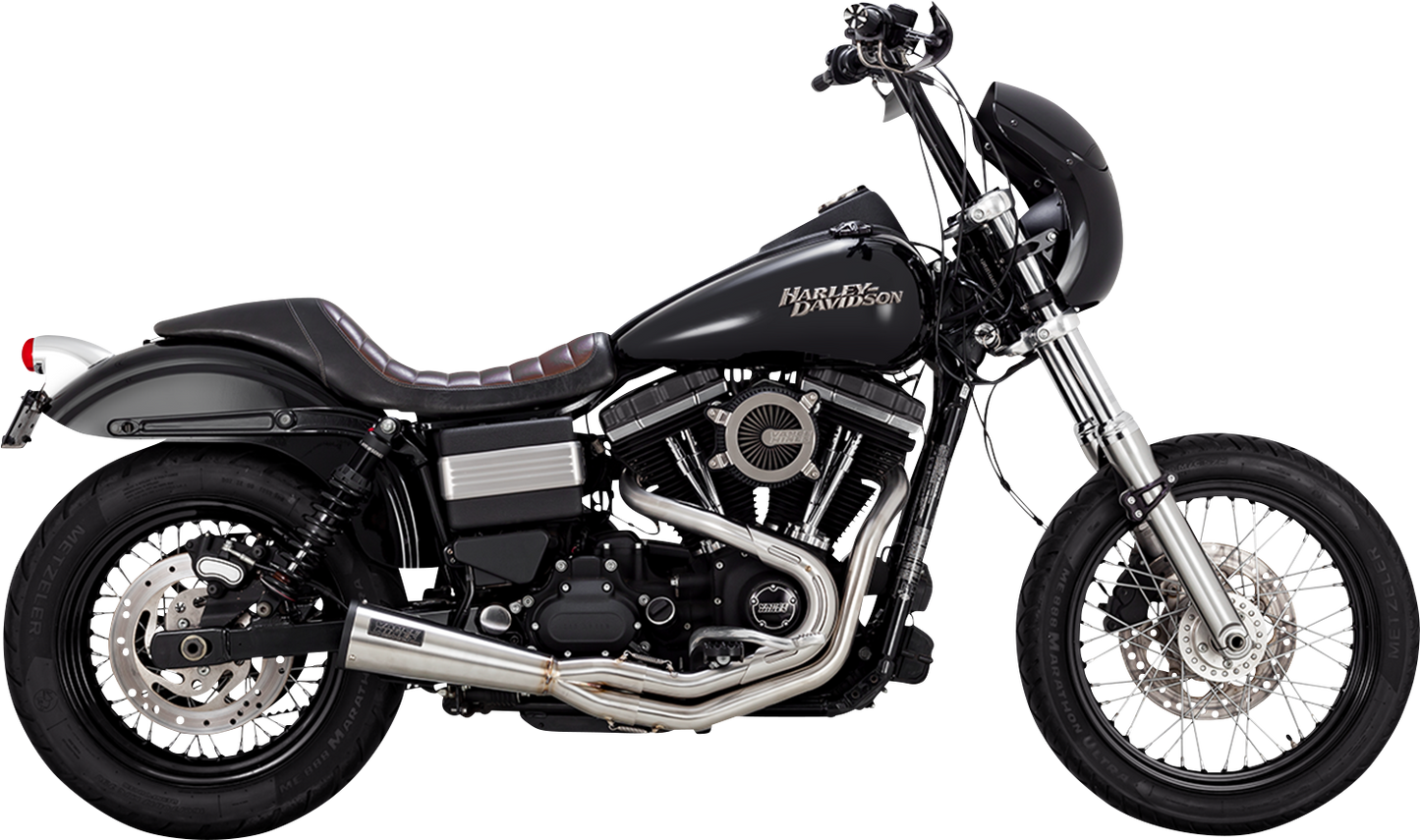 VANCE & HINES 2-into-1 Upsweep Exhaust System - Brushed - Stainless Steel 27325