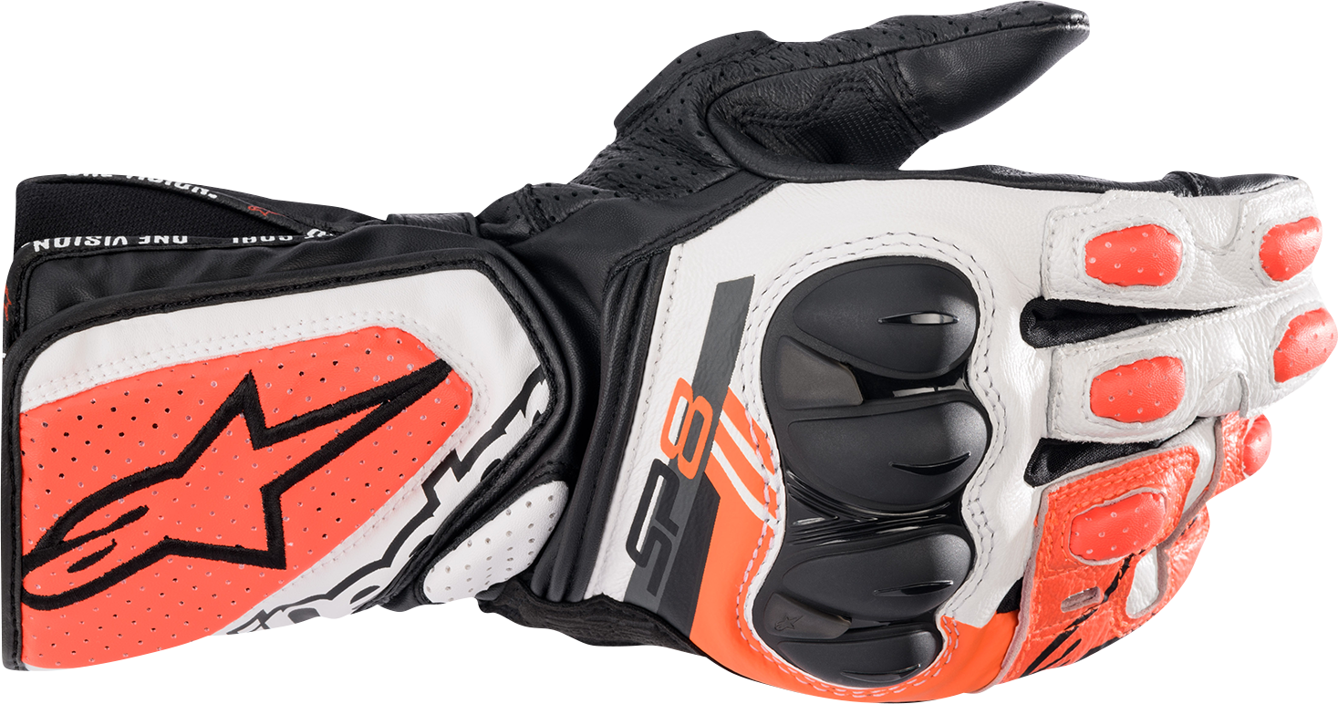 ALPINESTARS SP-8 V3 Gloves - Black/White/Fluo Red - 3XL 3558321-1231-3X