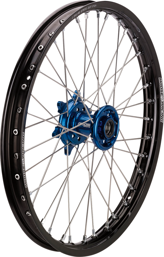 MOOSE OFFROAD Wheel Assembly - SX-1 - Complete - Front - Black Wheel/Blue Hub - 21x1.6 - Husqvarna/Gas Gas/KTM MF-16021-BKBU