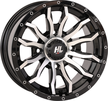 HIGH LIFTER 22HL21-1137 Gloss Black Machined 22x7 Wheel with Factory Valve Stem and Bolt-in Center Cap