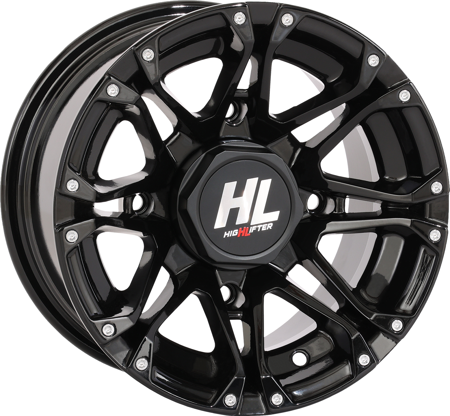 HIGH LIFTER HL3 Rear Gloss Black Wheel - 12x7 inch, 4/110 Bolt Pattern, Part #12HL03-1211