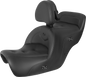 SADDLEMEN RoadSofa™ Seat - with Backrest - Pillow Top - Black - Heated - GL1500 '88-'00 H88-07-181BRHCT