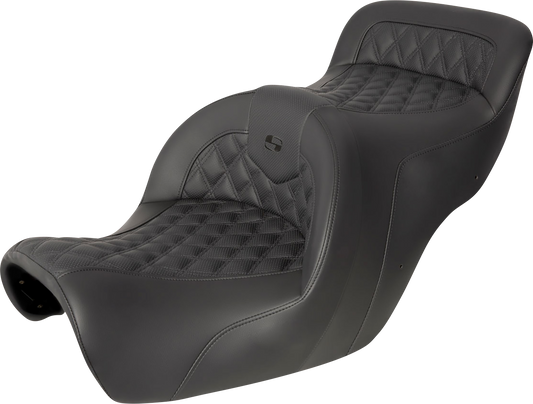 SADDLEMEN Roadsofa™ Seat - without Backrest - Lattice Stitch - Black - GL1500 '88-'00 H88-07-182