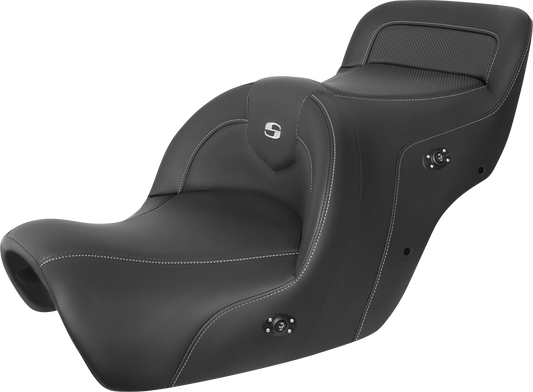 SADDLEMEN Heated Roadsofa™ Carbon Fiber Seat - Without Backrest - Black - GL '88-'00 H88-07-185HCT