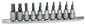 10PC SAE HEX BIT SOCKET SET