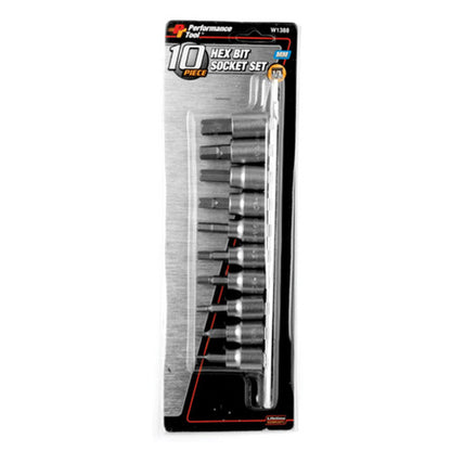 10PC MET HEX BIT SOCKET SET