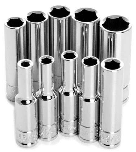 10PC 1/4" DR 6PT SAE DW SKT SET