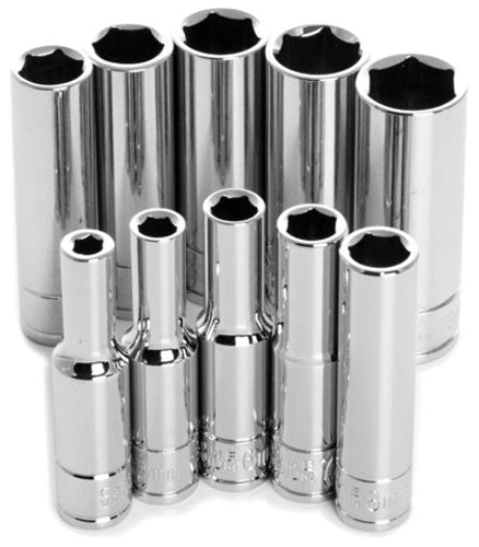 10PC 1/4" DR 6PT MET DW SKT SET