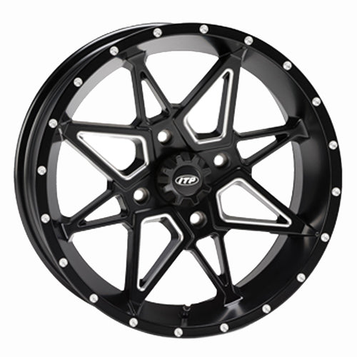 ITP Tornado Wheel Matte Black 14x7 for 4/110 Bolt Pattern - Model 14TN11BX