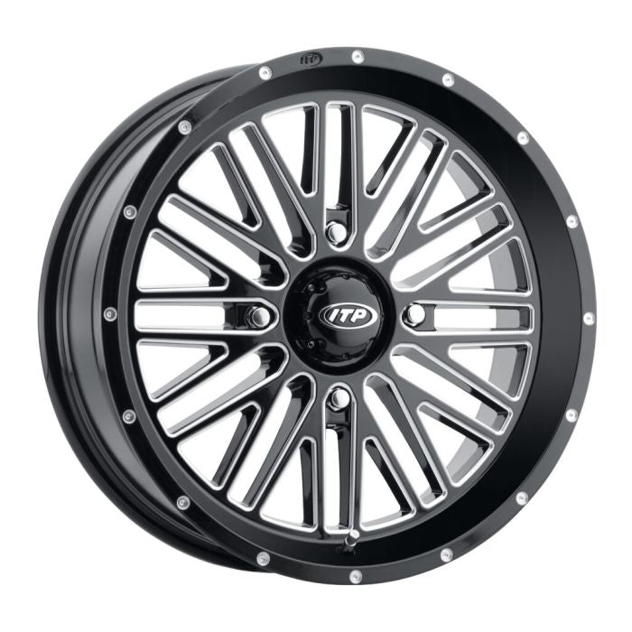 ITP Momentum Black/Machined 20x6.5 Inch Wheel - 4/137 Bolt Pattern, +10mm Offset