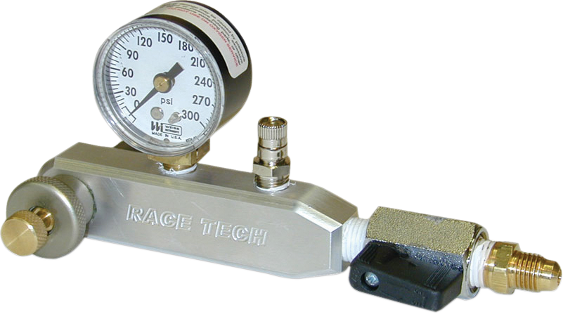 RACE TECH Nitrogen Gauge TSNG 02 with 1/4" Flare Nut Quick Coupling